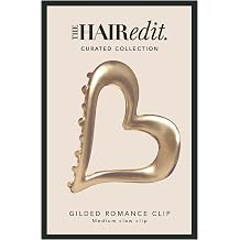 The Hair Edit 金メッキロマンスハート爪クリップ、女性用ミディアムサイズヘアアクセサリー、ハーフアップスタイルまたはミディアムからファインヘアアップに最適、スタイリング&普段着のためのエレガントなゴールドメタルヘアクリップ