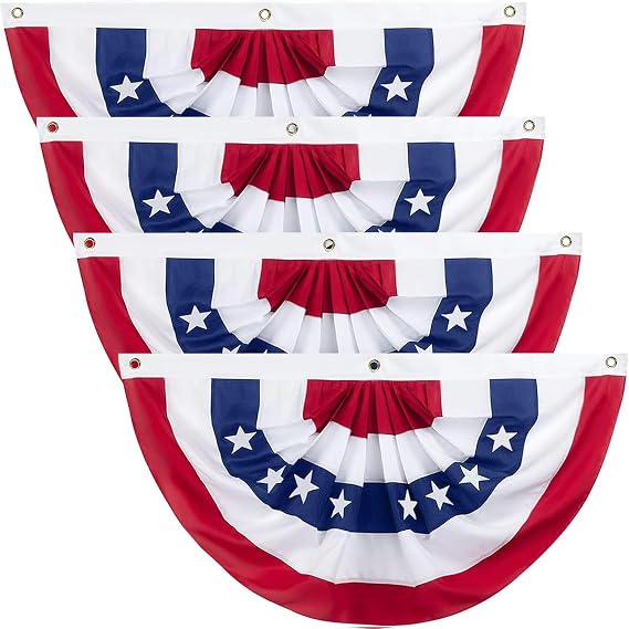 4 Pack American Flags USA Bunting 2x4 Feet for Outside Celebration