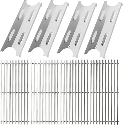 BQMAX Replacement Parts Kit for Master Forge BG179A, Stainless Steel Cooking Grid Grates and Heat Plates Grill Parts for Master Forge BG179A, BG179AO Grill Parts