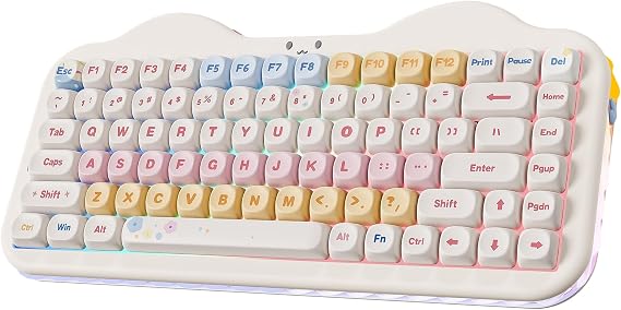 YUNZII C75 Cute 75% Wireless Mechanical Keyboard (Beige, Milk V2 Switch)