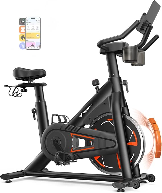 MERACH Exercise Bike, Magnetic Resistance, 330lbs Capacity