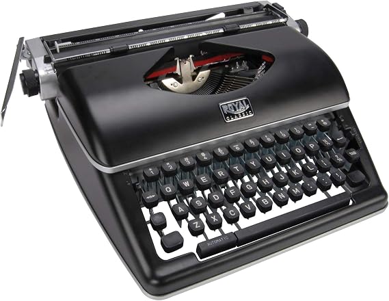Royal Consumer Information Products Classic Retro Manual Typewriter (Black), Model Number: 79104P | Portable mechanical operation, nylon ribbon included