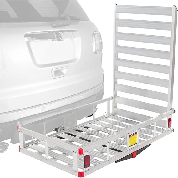 Wheelchair Scooter Carrier w/Ramp, Car Truck SUV, 500 lb Cap, Silver Spring