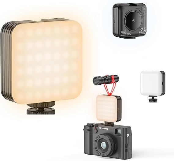 80 LED Selfie Light with 3 Modes, Portable Phone Light with Clip & 1/4 in Screw Hole, Rechargeable Clip Fill Video Conference Selfie Panel Lights for Phone/Camera/iPad/Laptop/TikTok