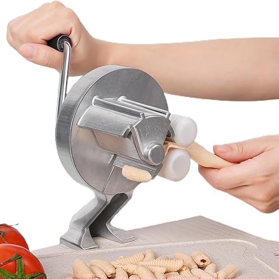 Macaroni Maker | Stainless Steel Manual Noodle Maker Machine | Hand Cranking Pasta Roller Machine | Portable Extruder Pasta Maker for Spaghetti Fettucini Gnocchi