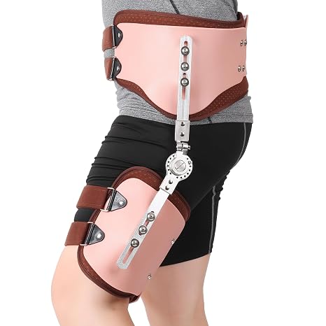 ROM Hip Abduction Brace, Post Op Hinged Hip Stabilizer Brace, Adjustable Hips Orthosis Support for Hip Replacements, Sciatica Pain Relief, Joint Protection Fixation Device (Left)