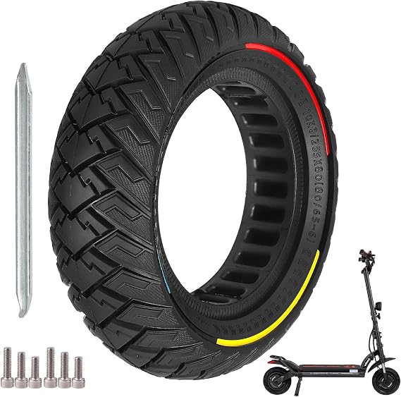 10 x 3 Scooter Solid Tire 10 Inch Electric Scooter Wheels Replacement Accessories Suitable for Zero 10x Kaabo Wolf Warrior Mantis Scooter 80/65-6,255 * 80 tire color