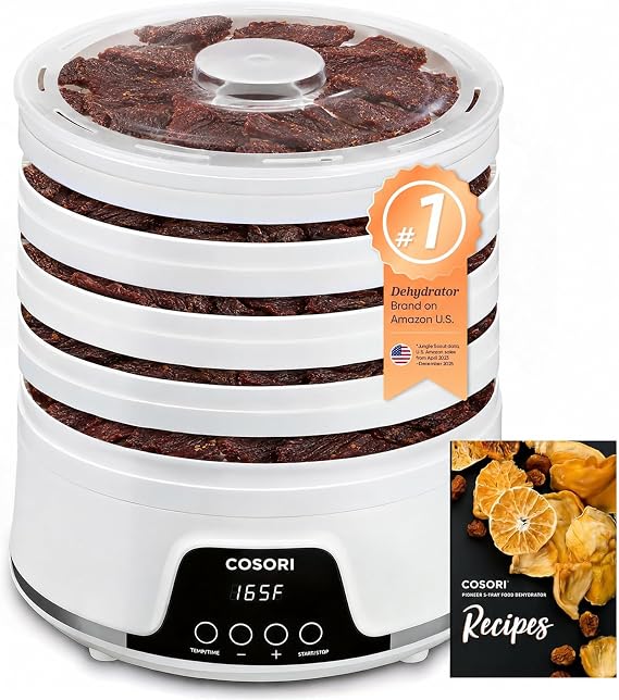 Cosori Food Dehydrator, 5 BPA-Free Trays, 165F Temperature Control, 350W