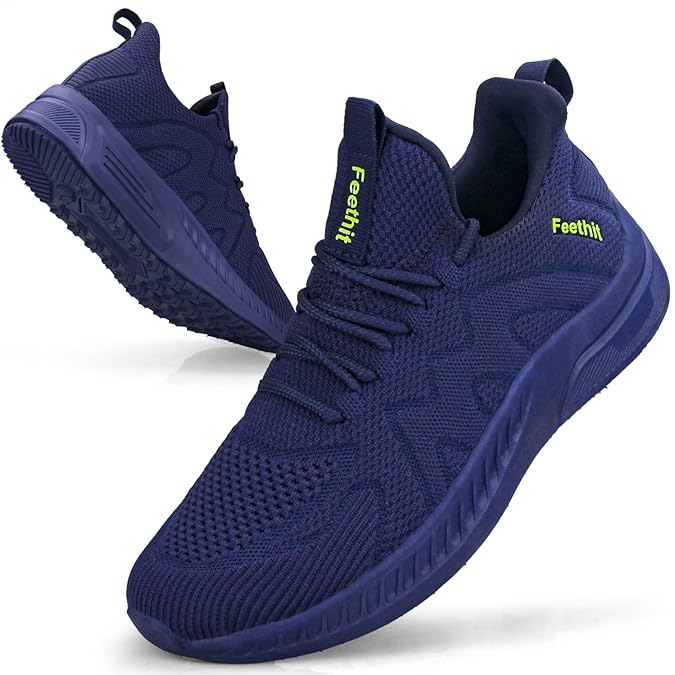 Feethit Trainers Men's Sports Shoes Running Shoes Tennis Fitness Jogging Walking Shoes Lightweight Breathable Slip-On Leisure and Road-Running Shoes