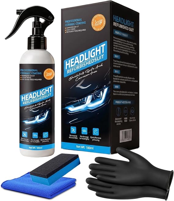 Headlight Restoration Kit,Headlight Cleaner,Headlight Restoration,Car Headlight Restoration Polishing-Headlight Cleaner,Multifunctional Car Headlight Polishing for All Vehicle Types (6.35 oz)