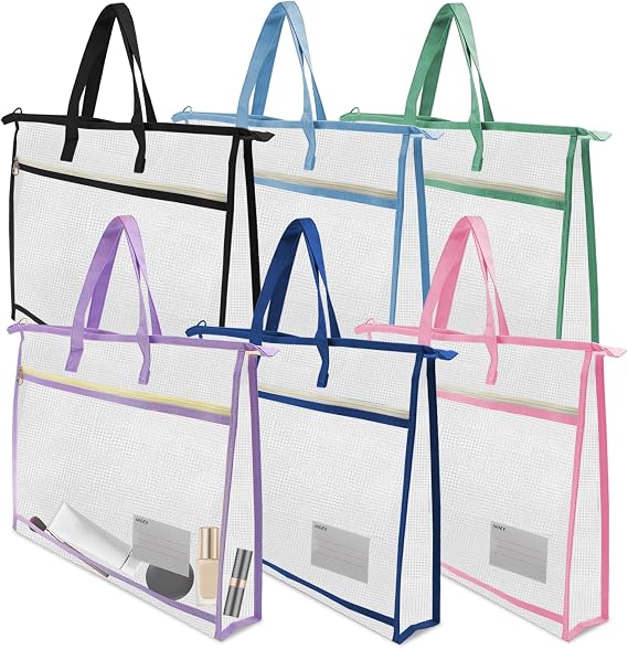6 Pcs A3 Project Bag for Quilting Craft Storage with Handles for Art Bag Tote Bag File Carrying Storage