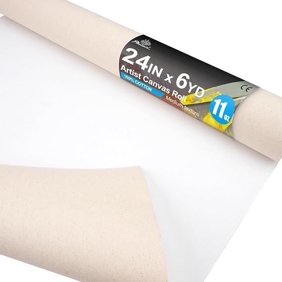 PHOENIX 24 Inch Wide x 6 Yard (18 Feet) Long Canvas Roll