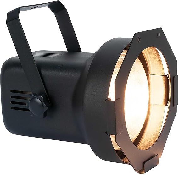 Eliminator Par 38EL is a Black Metal par can with 110v 150 watt Incandescent Bulb Included. Wide Coverage and Very Durable.