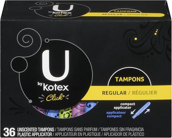 U by Kotex Click Regular Compact Tampons, Unscented, 36 Count