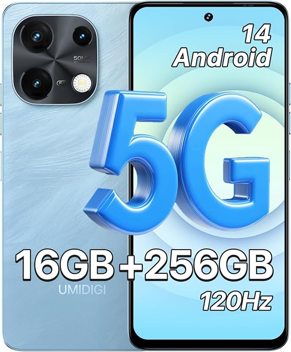 UMIDIGI Note 100 5G 8+256GB Cell Phone,Blue