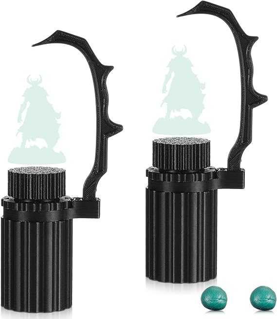 Geelin 2 Set Miniature Painting Handle Versatile 3D-Printing Mini Painting Holder Compatible with Scale Model Base DND Miniatures Fantasy Figurines War Game Accessories