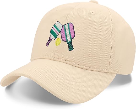 Pickleball Gifts for Women Men, Pickleball Hat Adjustable Embroidered Letters Cotton Baseball Cap