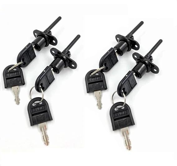 TBWHL 4 Pcs - Zinc Alloy Drawer Lock with Keys, Desk Locks File Cabinet Lock for Wardrobe Furniture Cabinet Locker Showcase with 2 Key 16mm (Black, Keyed Different)