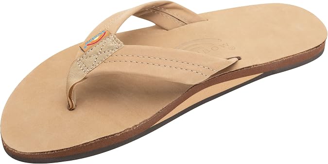 Rainbow Sandals Men's Leather Single Layer Wide Strap with Arch