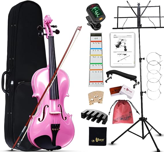 Aileen Student Violin for Beginners (pink, 4/4 full size)