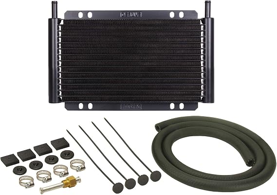 Derale 13502 Series 8000 Plate and Fin Transmission Oil Cooler, Black