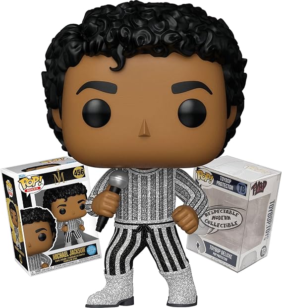 Funko Glitter Michael Jackson Rock with You + ToyBop Protector: Pop! Rocks Vinyl Figure (Bundled with Pro-Deluxe Pop Protector Collector Case Box Gift Set)