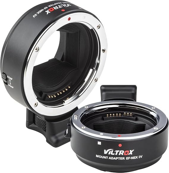 VILTROX EF-NEX IV Lens Adapter, Auto-Focus EF to E Mount Ring Automatic Converter Control Ring Compatible with Canon EF/EF-S Lens to Sony E Mount Camera NEX A9II A7III A9 A7RIII A7RII A7R A7m3