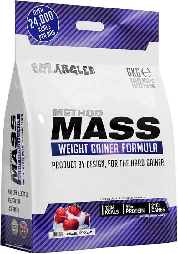 Method Mass Gainer Powder, Strawberry Cream 6kg 100 Scoops | High Calorie Whey Protein Powder Weight Gainer for Muscle Growth