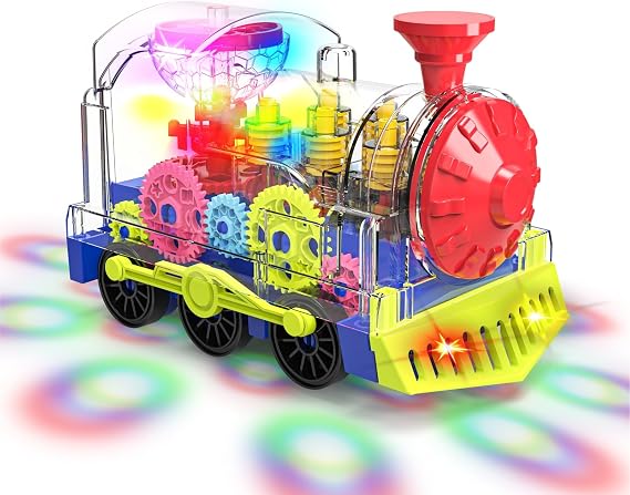 Light Up Train Toy for Toddlers, Music Educational Crawling Toys