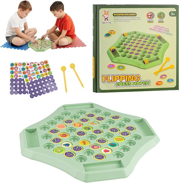 Flip Match Board Games - Intellectual Memory Flip Matching Game with 56 Chess, Memory Flip Games Chess Board for Kids/Family Game Night, Educational Toy for Children Christmas/Brithday - Fruit