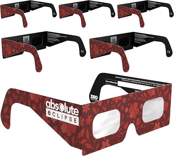 Solar Eclipse Glasses ISO 12312-2 & CE Certified – Safe Solar Viewing for Direct Sun & August 2026 Eclipse | Paper Cardboard Frame, Made in EU | For Kids & Adults