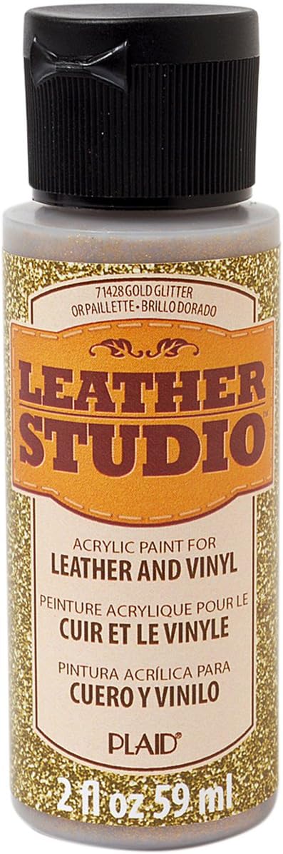 Leather Studio Leather Paint (2-Ounce), Gold Glitter