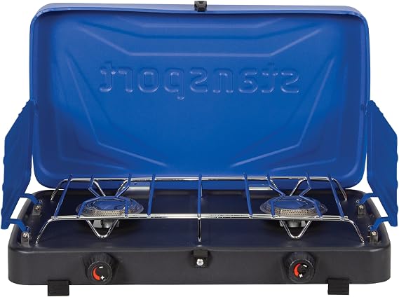 Stansport 2-Burner Regulated Propane Stove - 20,000 BTUs