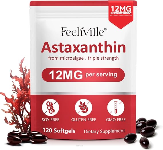 Astaxanthin Supplements, 4 Months Supply, 120 Softgels Astaxanthin Antioxidant Supplement, Supports Eye, Skin, Joint, Brain, Heart & Immune System Health, Non-GMO & No Gluten (120pcs)