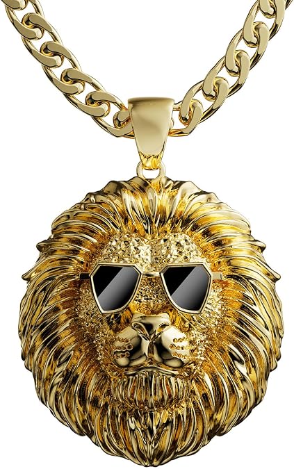 Lion Head Necklace Pendant for Men