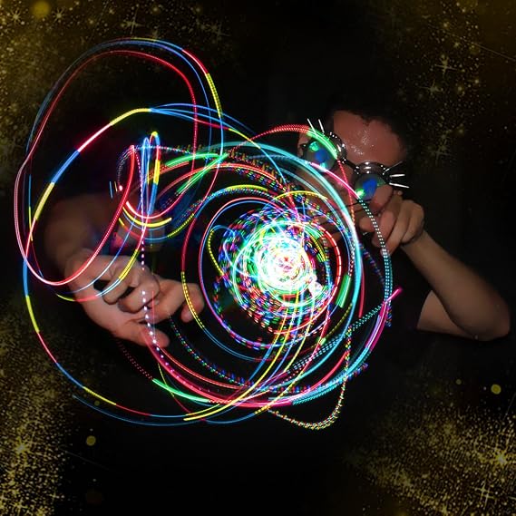 GloFX Clear Ion 3 LED Orbit - Light Orbit Rave Orbital Round Circle - Zero Rattle