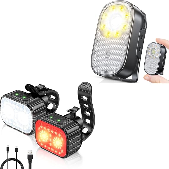 Cuvccn Bike Lights + Mini EDC Flashlight