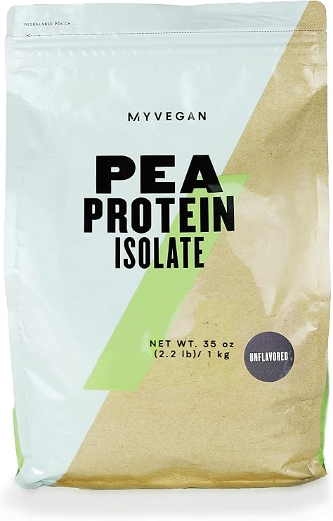 Myprotein - MYVEGAN Pea Protein Isolate Powder - Natural Plant Based Protein Powder - Gluten Free, Sugar Free, Vegan Fitness Nutrition - Recovery w/Amino Acids - Unflavored, 2.2 Lb (40 Servings)