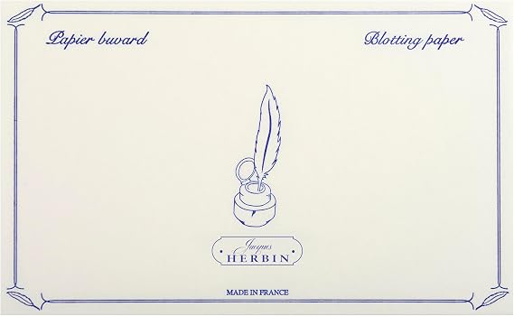 Jacques Herbin 25500T - One Packet of 10 blotters - Format Size 12x16 cm - Weight 240g - Blanc/White Colour - Creative - Calligraphy Tool - Writing - Drawing