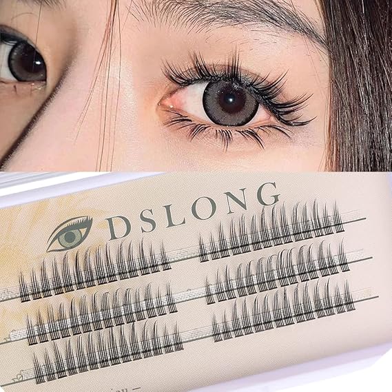 Manga Lashes Anime Eyelashes DIY Eyelash Extension, Halloween Cosplay Eyelashes, Japanese Thick Makeup False Eyelashes, Reusable 3D Dramatic Black Cluster Lashes