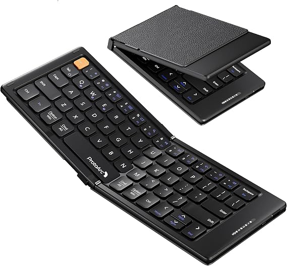 ProtoArc XK04 Foldable Compact Keyboard for Phone and Tablet, Black