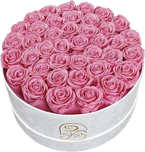 Flowers for Delivery, 40 Preserved Roses in Velvet Box, Gifts for Women