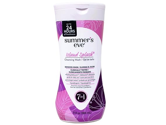 Summer's Eve Island Splash Feminine Cleansing Wash, Daily Intimate Wash, Removes Odor, pH Balanced, Gentle for Sensitive Skin, 9 Ounce (Pack of 1)