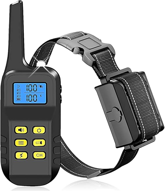 Dog Training Collar with Remote for 1100 Yard, Rechargeable Dog Shock Collar with Auto Anti Bark, Waterproof 100 Levels Adjustable Beep/Vibration/Shock for Small Medium Large Dogs