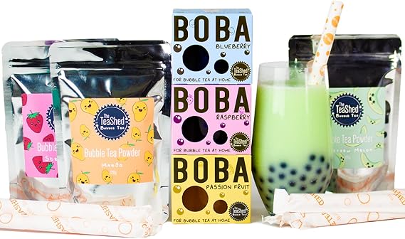 Bubble Tea Powder Kit With 9 Servings | Powder + Boba Set | The TeaShed