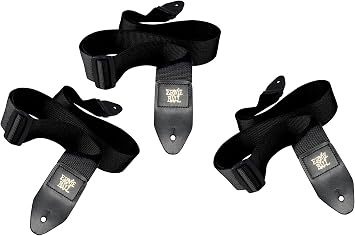 3 Pack Ernie Ball Black Polypro Guitar Strap