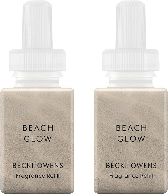Pura x Becki Owens Home Diffuser Refill, 2 Pack, Beach Glow | Scent Refill for Pura Home Smart Plug-In Wall Diffusers, Clean and Safe, Long-Lasting Fragrance for Home and Office