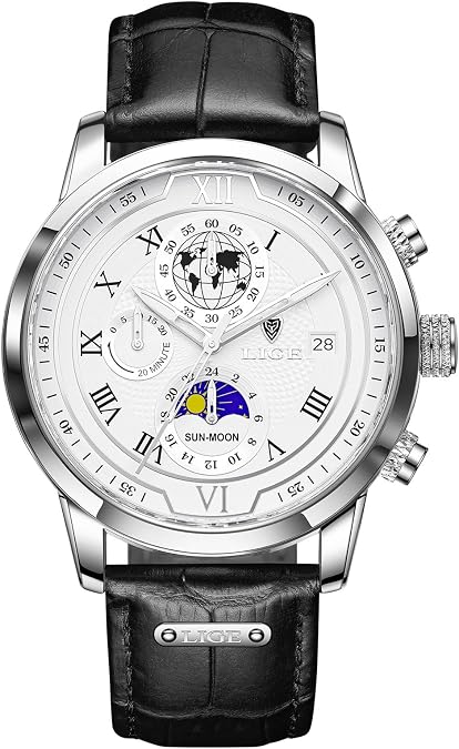 LIGE Watches Men Dress Wrist Chronograph Dress Mens Watch