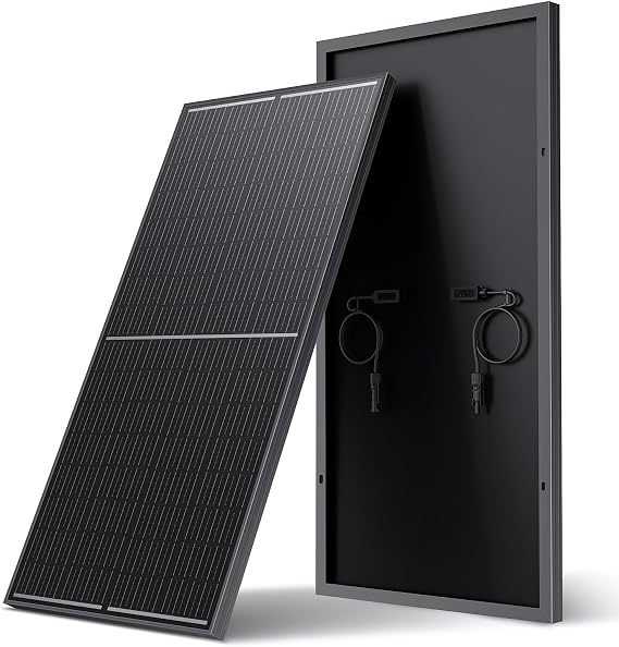 WERCHTAY 200 Watt Solar Panel, 12V Single Panel, N-Type Monocrystalline 25% High-Efficiency PV Module for RV, Boat, Marine, Trailer, Farm, Shed, Rooftop and Home Off-Grid System (1 Pack 200W, Black)