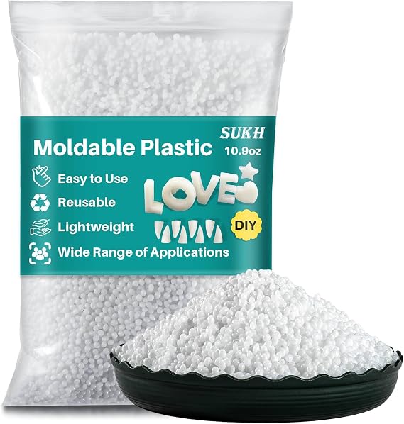 Sukh 310G Moldable Plastic Pellets - Thermoplastic Beads Polymorph | Meltable & Reusable Plastic for Crafts, DIY, Cosplay, Modeling, Temporary Repair, Halloween Vampire Teeth Fangs